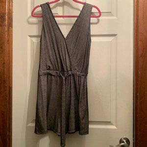 All In Favor Black Pin Striped Romper - Size M